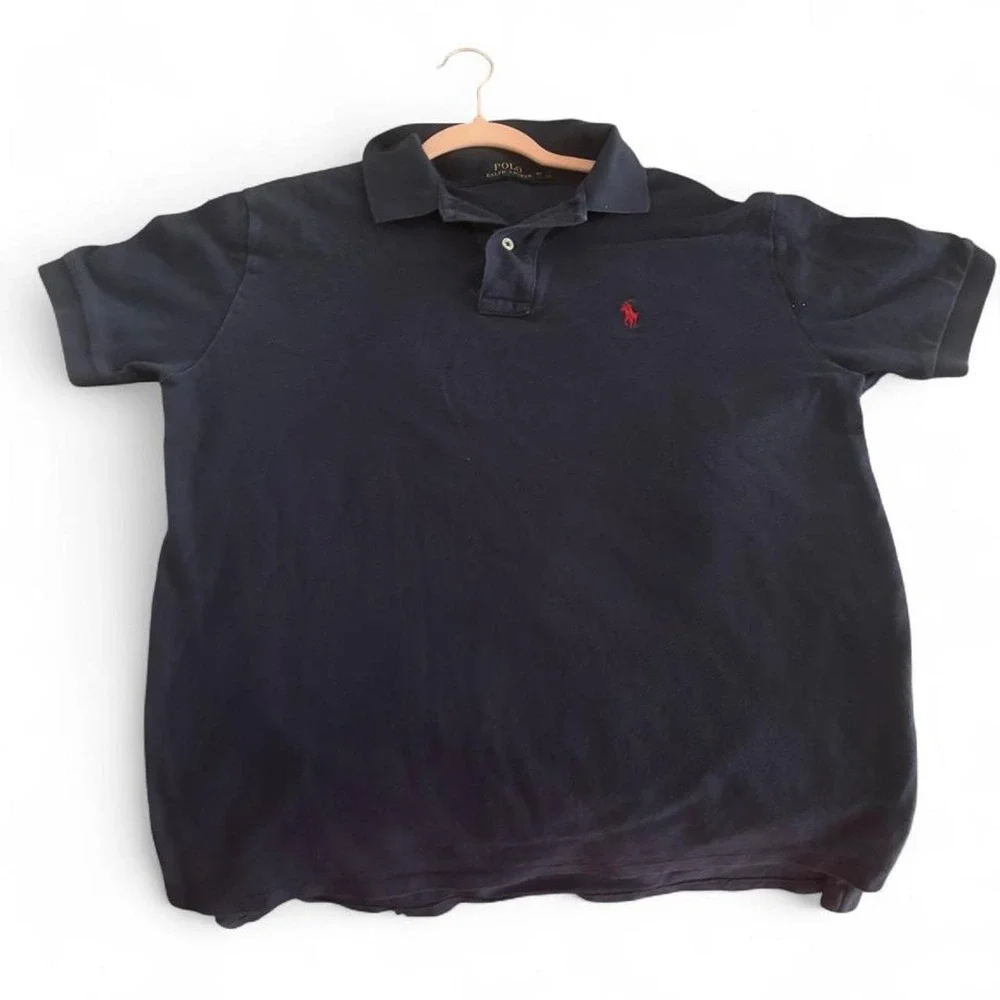 Classic Polo Ralph Lauren short sleeve polo shirt in navy blue
